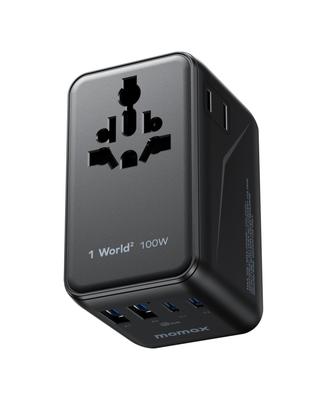 Ulepszona wtyczka konwersyjna MOMAX PD 100W GaN szybkie ładowanie kompatybilna na całym świecie wtyczka do konwersji zasilania do podróży zagranicznych ładowanie 6 urządzeń