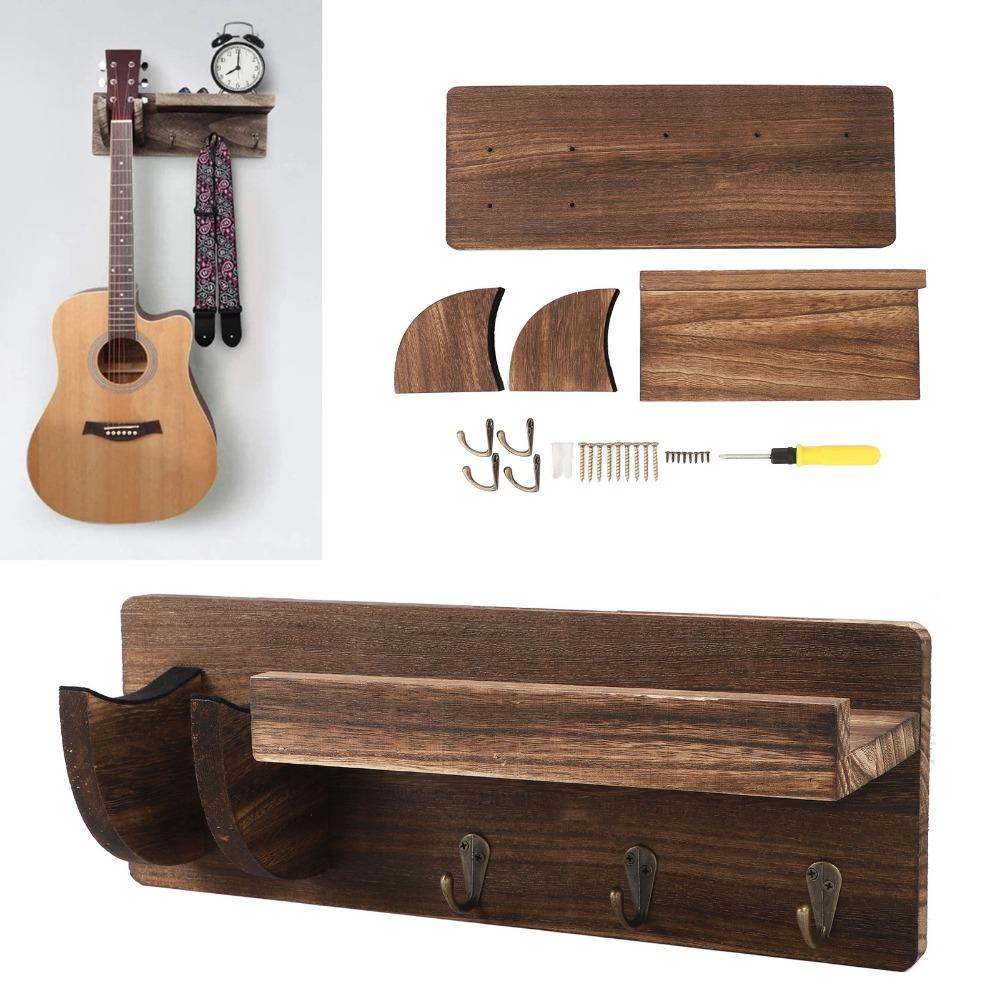 Retro Guitar Wall Mount Hanger Wall Mounted Guitar Hanging Rack  For String Music Instrument
