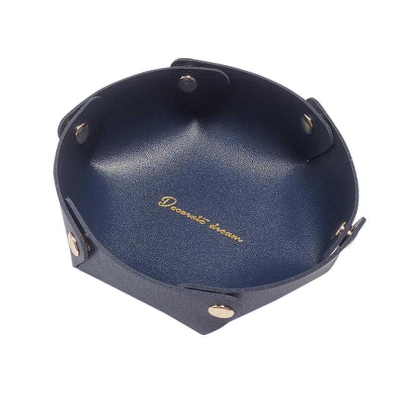 Tabletop Storage Tray PU Leather Key Cosmetics Storage Box Home Use Decoration Dice Tray Detachable Table Furniture Space-saving Objects Organizer