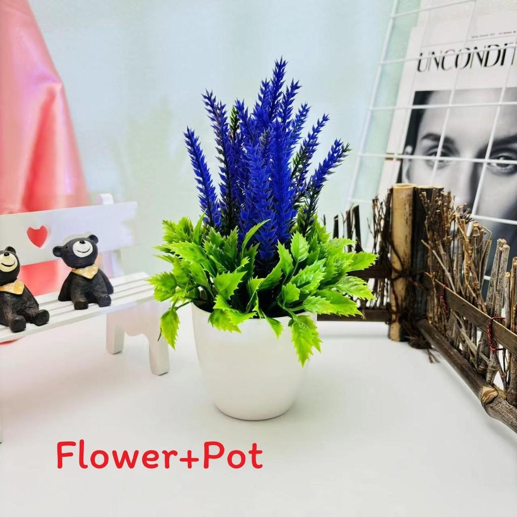 Lavender Green Artificial Plant Round Pot Potted Plant For Office Room Living