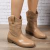 High Quality Low-heel Single Boots Women's Fashion Round Toe Metal Buckle Soft-sole Anti-slip Wear-resistant Short-thigh Boots