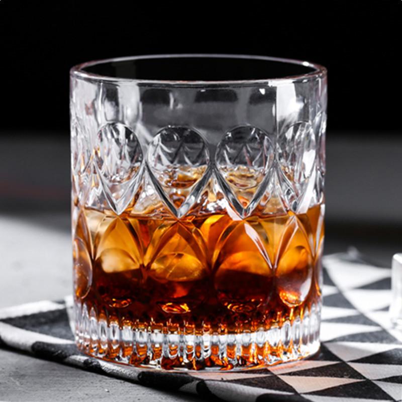 

Houseware Premium Crystal Whiskey Glasses Drinking Glasses Lead-free Glass Engraved Cognac Glass Perfect for Cocktail Juice 201-300ml чистий