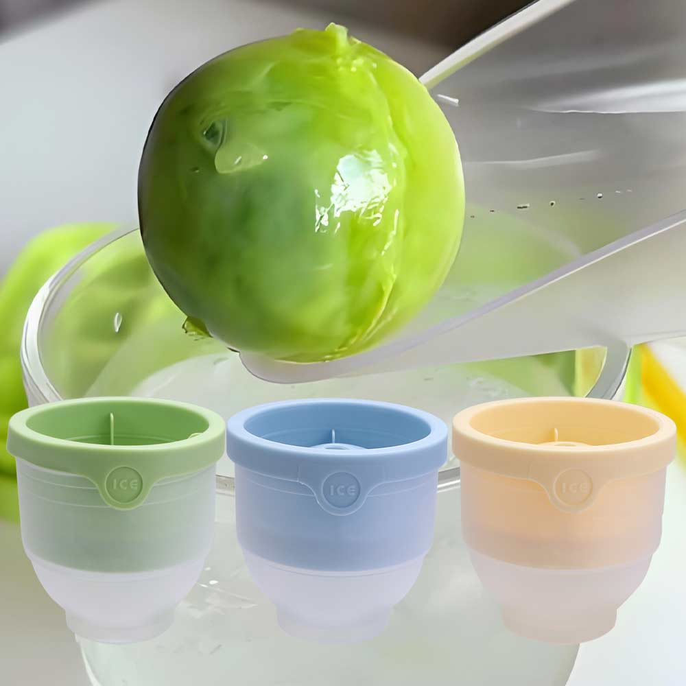 3PCS/SET 6cm Diameter Whiskey Ice Cube Mold Stackable Sphere Ice Mold Silicone Ice Tray Party