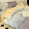 Gradation Pink Color Bedding Set Flat Bed Sheet Duvet Cover Single Double Full Queen King Bedclothes Ins Pure Bedroom Linen