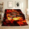 Flame Warrior Flannel Blanket Throw Blanket Soft Warm Sofa Bed Camping Car Home Decor Unique Christmas Gift C9301048