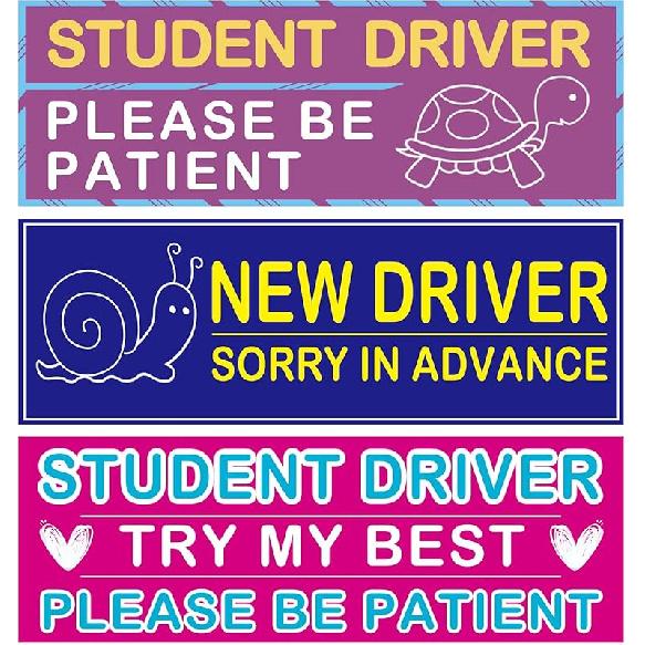 4Pcs Student Driver Magnetic Car Stickers For Beginners, New Magnetic Student Driver Stickers Signs For Car, Bumper Safety Decoration Supplies,