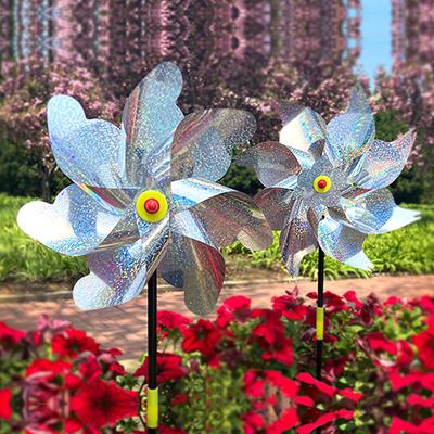Bird Repeller Pinwheels with Stakes Reflective Sparkly Windmill Spinner Bird Repellent Deterrent Devices for Outdoor Patio Lawn