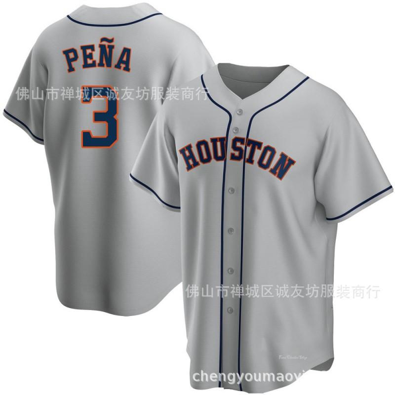 Houston Astros 3 Jeremy Pea White Baseball Jersey Mens Fan Apparel Sportswear Unisex