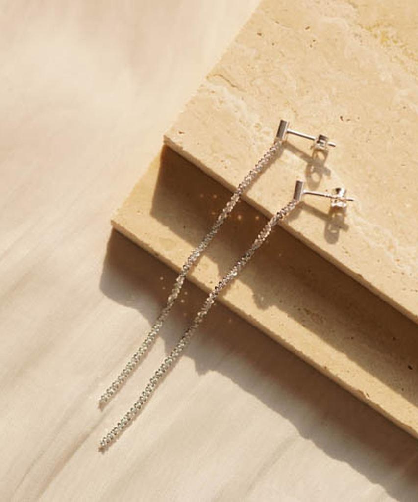 Alleun Silver 925 Chain Drop Silver Earrings Propeller