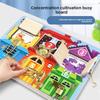 Wooden Learning Early Busy Board With Unlocking Activities For Preschool Kids