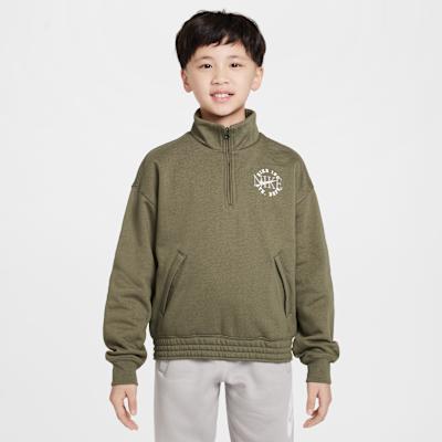 Nike Sweatshirt Medium Olive Green Kids  L
