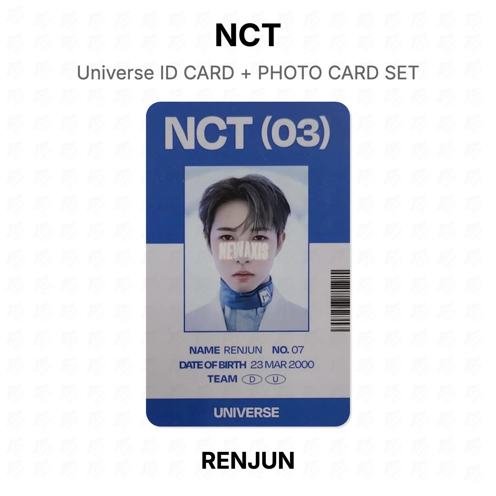 Набор ID-карты и фотокарточек NCT Universe Официальная фотокарточка RENJUN