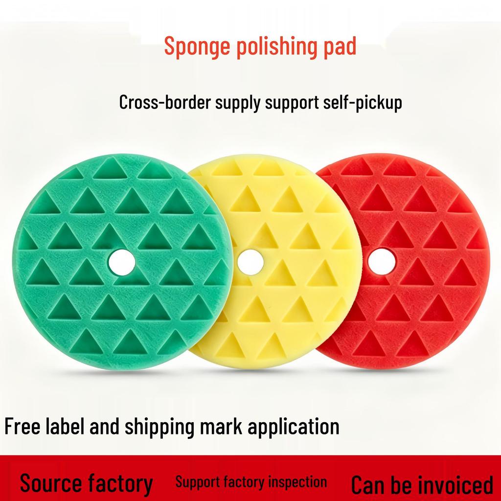 Beveled Edge Triangle Sponge Polishing Pad for Car Waxing & Detailing