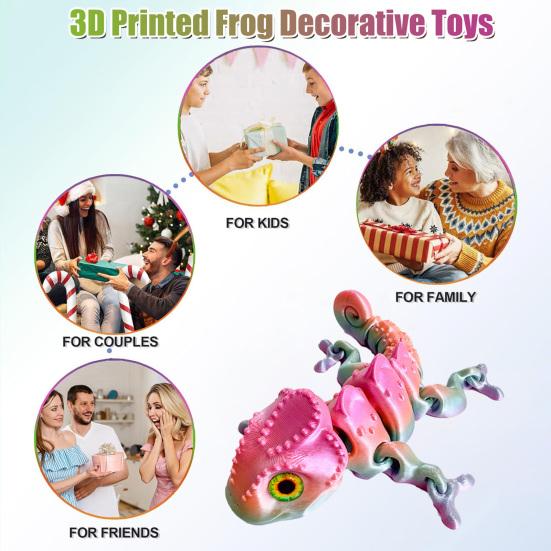 3D-gedrucktes Chamäleon Gelenkiges Flexibles Tierspielzeug mit Beweglichen Gelenken Stressabbau Fidget-Spielzeug für Erwachsene Heim- Büro- Schreibtischdeko