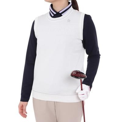 Knit Vest Crew Neck Sleeveless Jacquard Simple Golf MGWXJL82 WH00 [Munsingwear] Women's (White)