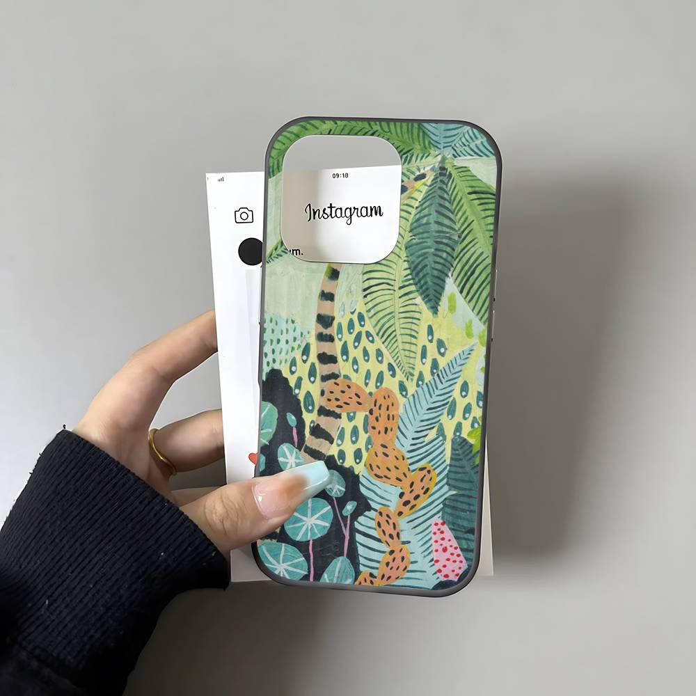 

Jungle Art Illustration Snake Cats Sloth Wave Corrugated Phone Case For IPhone 17 Air 16 15 14 13 11 12 Pro Max Plus Matte Cover iPhone 16 pro