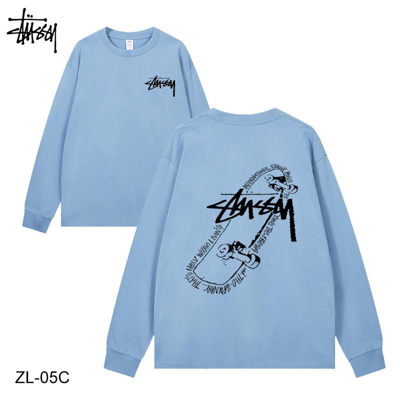

Stussy 2024, весенне-осенние новые высококачественные хлопковые классические сандалии с надписью, футболка с длинными рукавами и принтом для мужчин и женщин