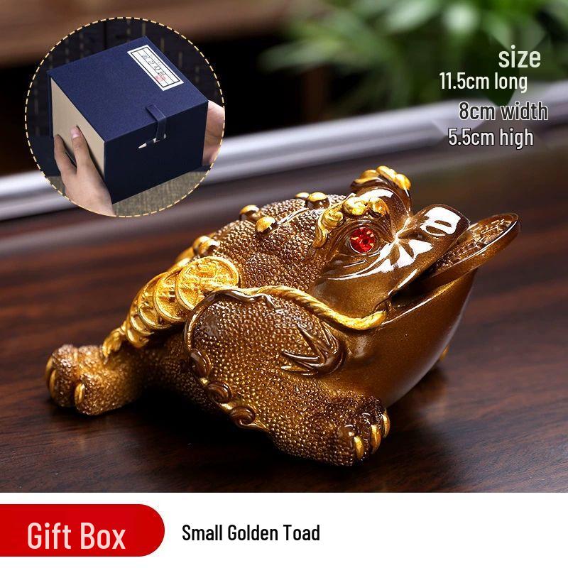 Color-Changing Ceramic Golden Toad Tea Pet