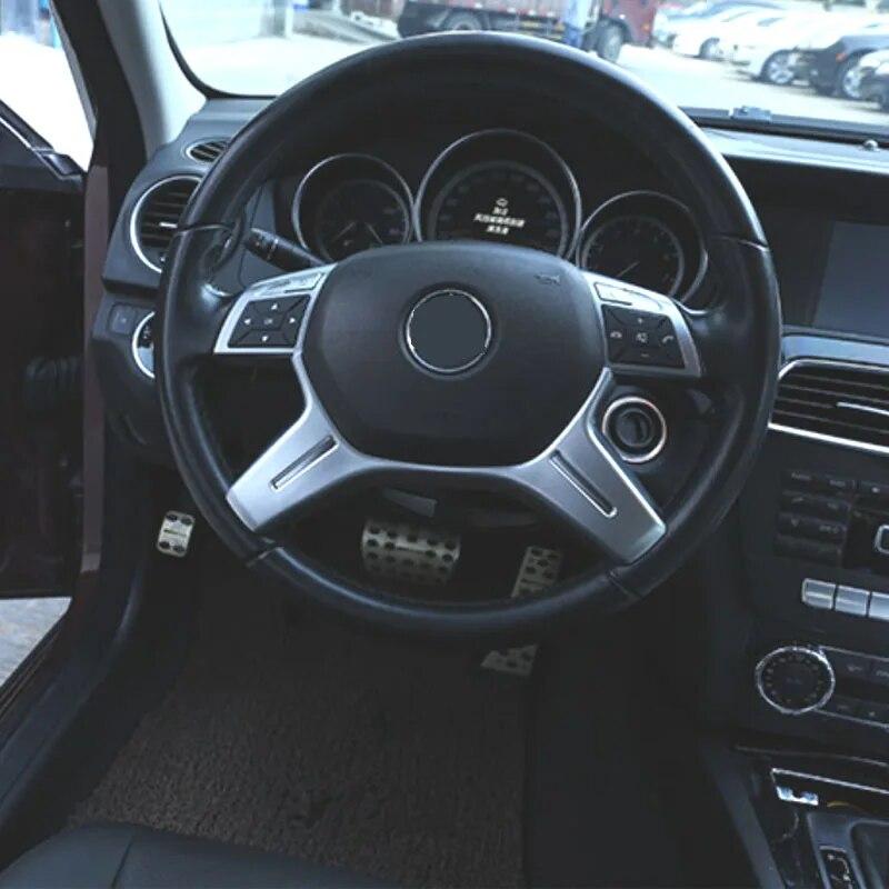 Car Accessories Steering Wheel Frame Trim Cover Decorative For Mercedes Benz C Class W204 W212 W463 W166 X166 2011-2017