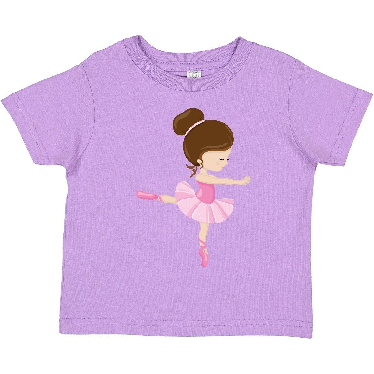 Inktastic Ballerina, Ballet Girl, Ballet Dance, Brown Hair Toddler kids boys T-Shirt Cute 100