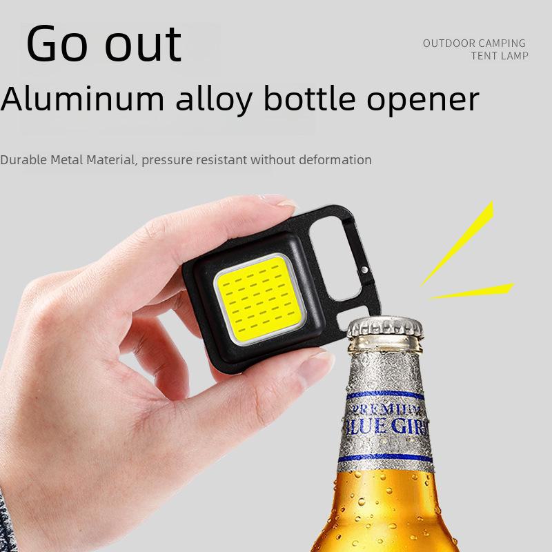 Versatile Keychain Mini Flashlight and Bottle Opener with Strong Magnetic Base