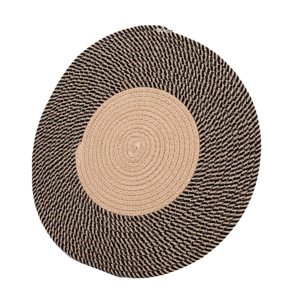 Round Jute Rug Reversible Retro Nordic Style Fashionable Area Rug Circle Carpet for Bedroom Hallway