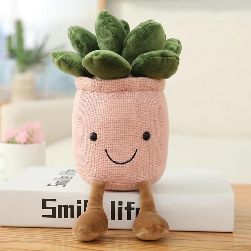 25cm Simulation Cartoon Plant Pot Series Plush Doll Succulent Tulip Lily Plush Toy Home Decor Living Room Bedroom Gift For Girls
