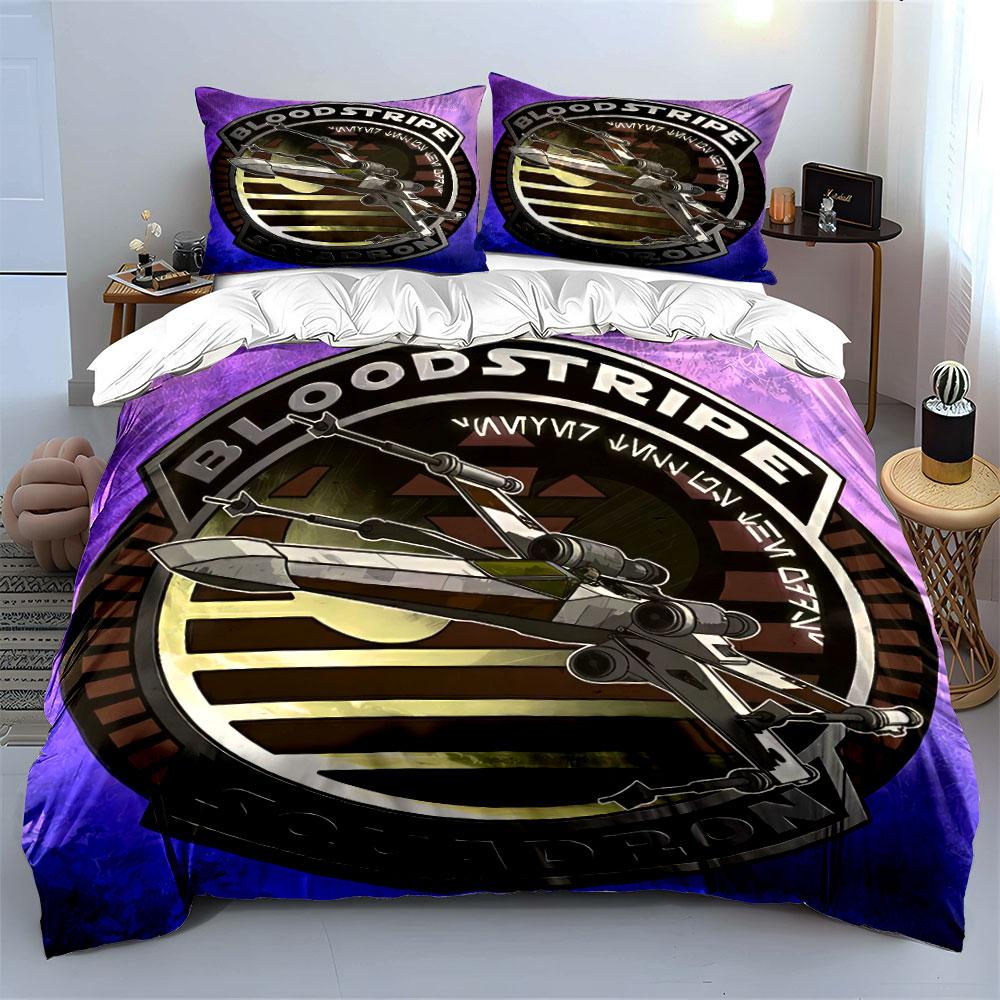 Bloodstripe Squadron Spaceship Bedding Duvet Cover Set Duvet Cover Pillowcases (1*Duvet Cover 2*Pillowcases, without duvet insert)