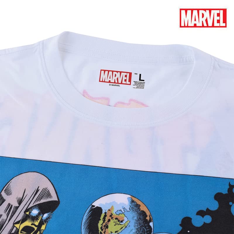 EVERSOUL Marvel Langarm-T-Shirt, Doctor Strange, Captain America, Amerikanischer Comic-Charakter Merchandise, Herren, Weiß, Größe XL [Parallelimport]