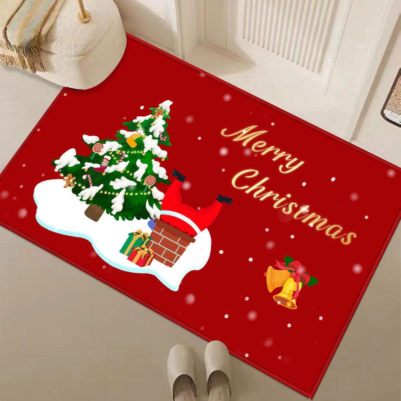 Non-Slip Christmas Cartoon Floor Mat for Entryway, Living Room, and Bathroom