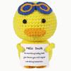 New Positive Duck Cute Wool Yarn Knitting Doll With Card Funny Handmade Crochet Duck Doll Christmas Gift Home Room Decoration