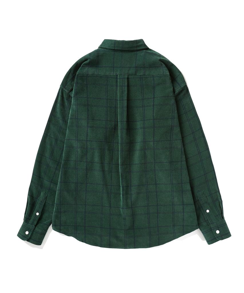 Peullukeu Corduroy Check Shirt Green Fls205