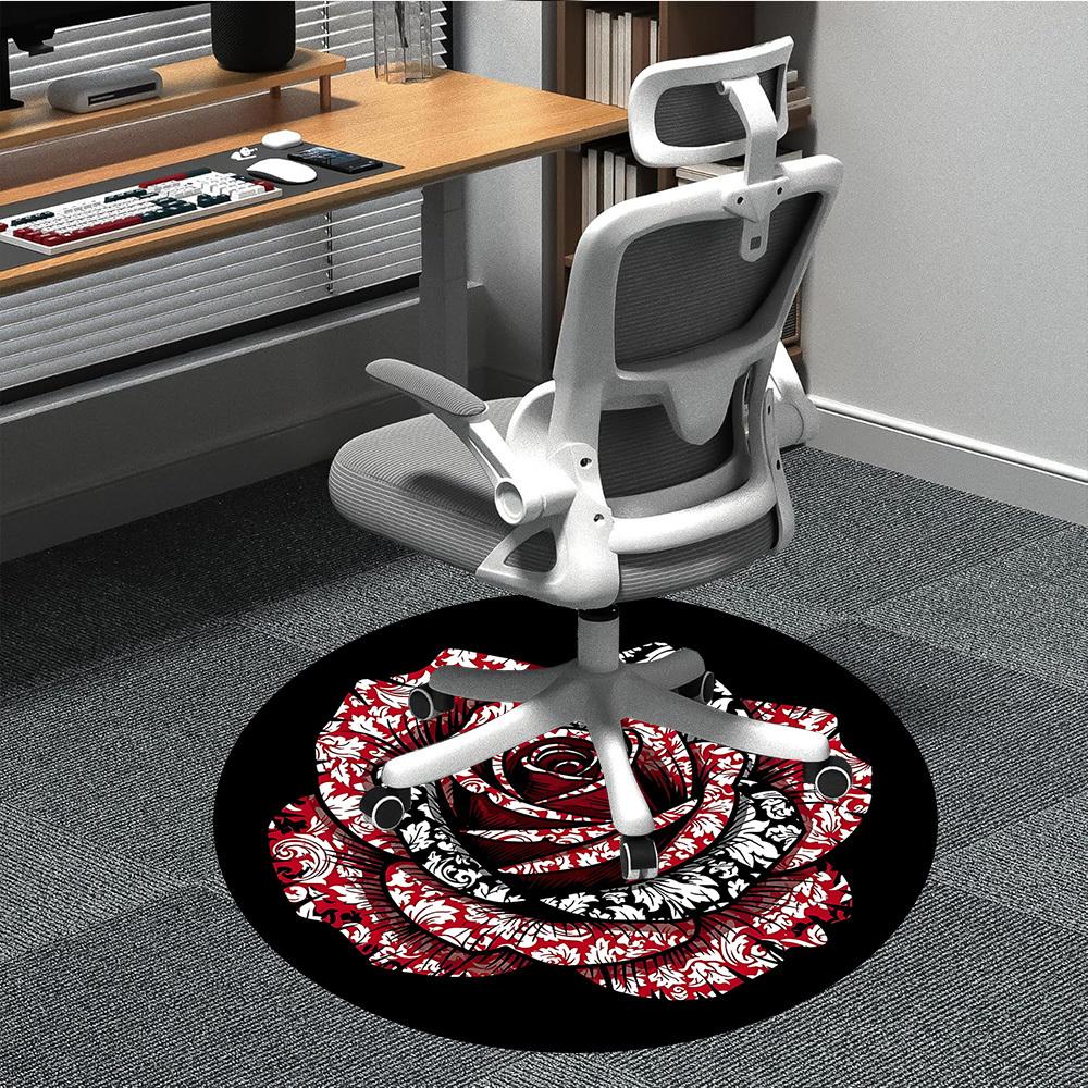 

1pc Rose Pattern Chair Carpet for Office, Non-slip, Soft and Durable Office Rug for Decoration, Perfect for Office yy260105048 80cm by 80cm