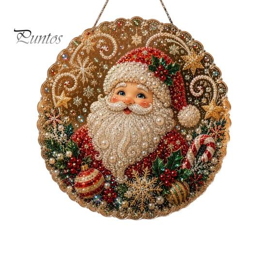 Winterfest Partyzubehör Weihnachten Kunst-Set mit Kunstperlen, DIY Strassstein-Edelstein-Malerei Basteln, Nikolaus Baum Wandbehang Ornamente Socke