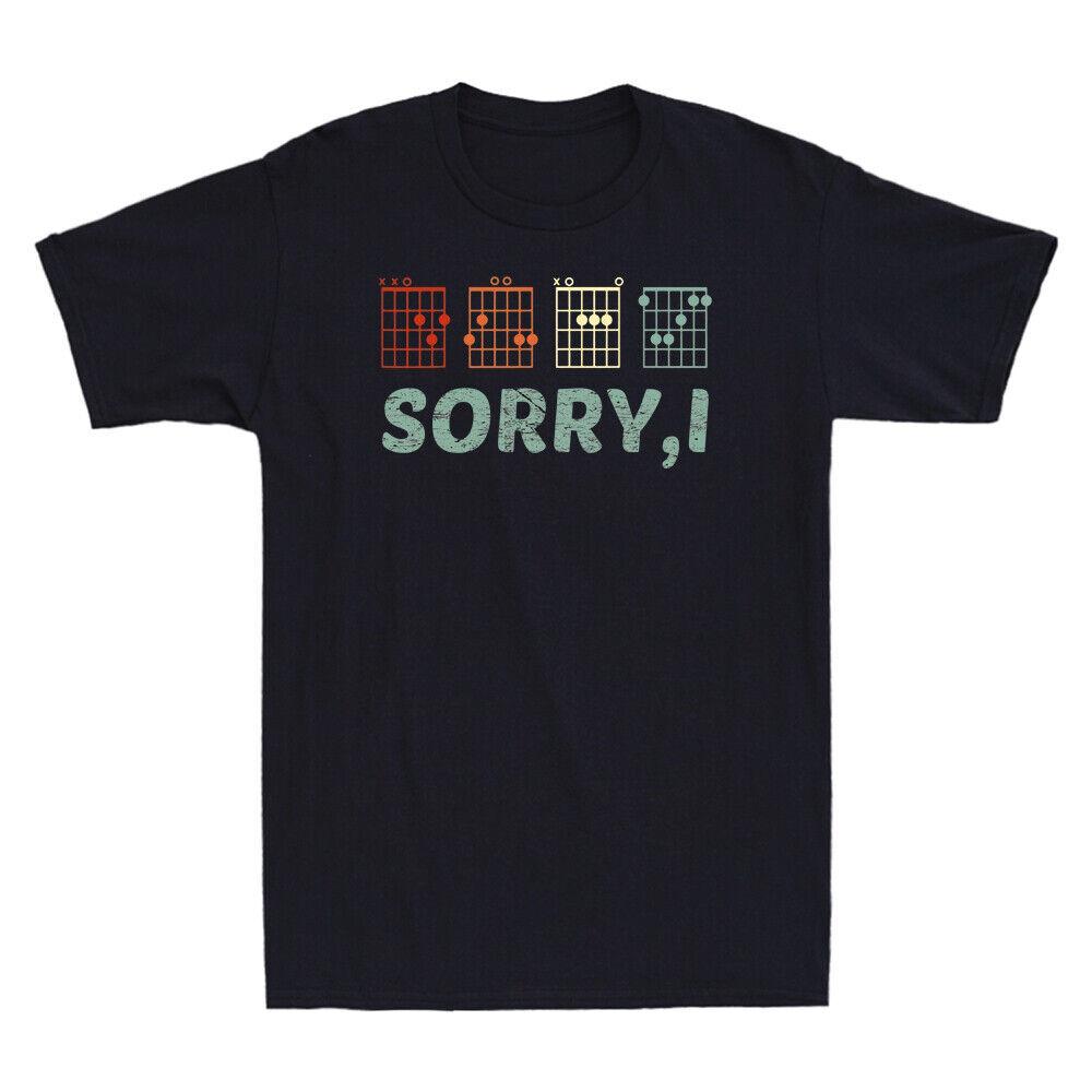 Sorry I-DGAF Funny Hidden Message Guitar Chords Music Note Vintage Men s T-Shirt XXL