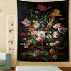 Vintage Style Flowers Tapestry Oil Painting Tapestry Wall Hanging Home Living Room Bedroom Dorm Art Decoration Tapestries