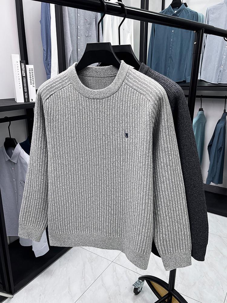 Herren 2025 Rundhals Warmer Strickpullover - Lässiger Plus Samt Basis Layer
