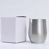 12oz Eierschalenförmiger U-förmiger Edelstahl-Vakuum-Weinbecher mit Bauchdesign