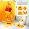 Winnie The Pooh Anime Shower Curtain Cute Bath Waterproof Curtains For Living Room Luxury Set Screen Bathroom Accessories Sets