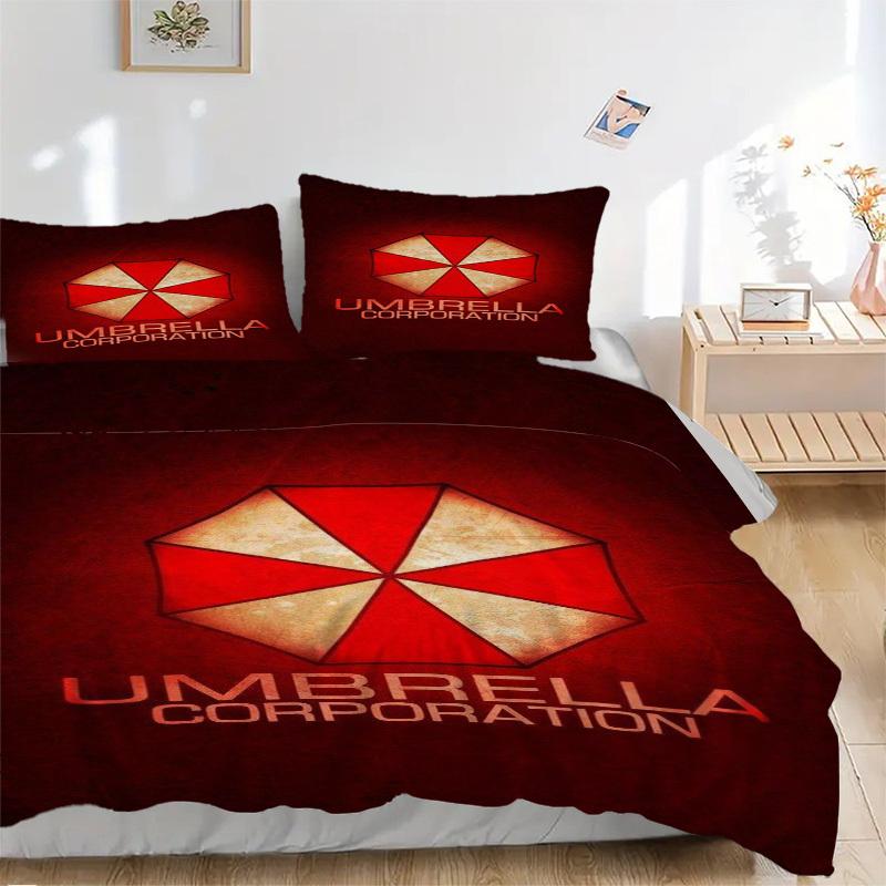 

Umbrella Corporation Logo Bedding Set Comforter Cover Gift for Bedroom,Includes 1 Cover and 2 Pillowcases, No InsertB476 135x200cm