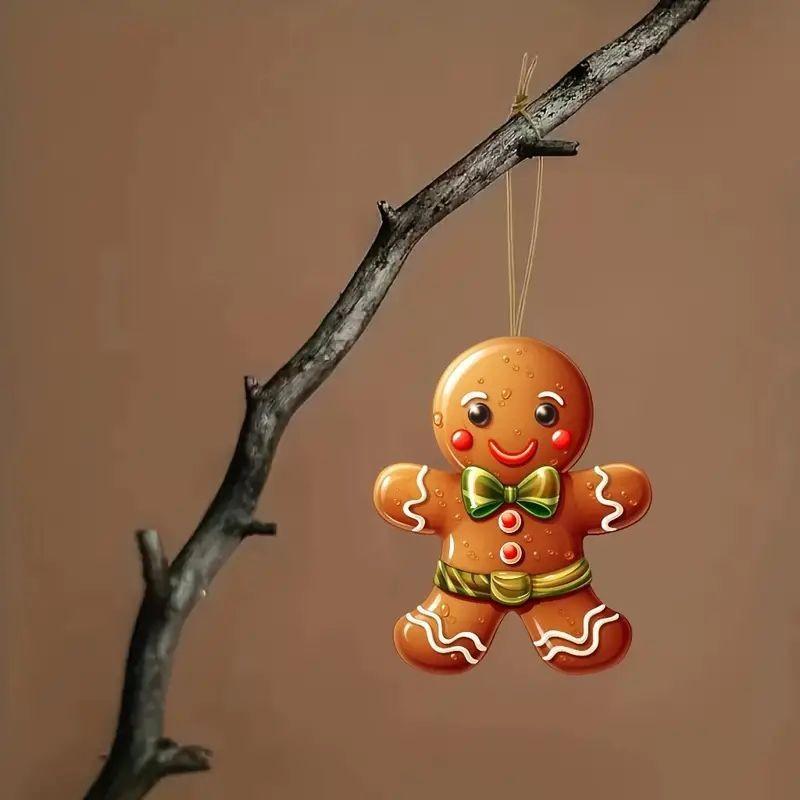 

Милый пряничный человечек Мужчина Праздничный декор для вечеринки Акриловая игрушка для радостного празднования Рождества 6