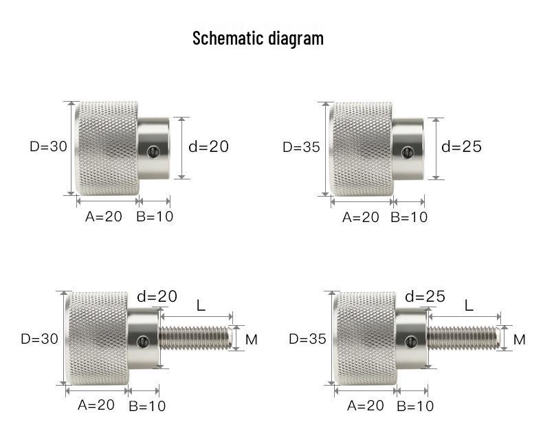 National Standard Knurled Handwheel Stainless Steel M6 M8 M10 Hand-Tightening Screw Nut Adjustment Handle Bolt