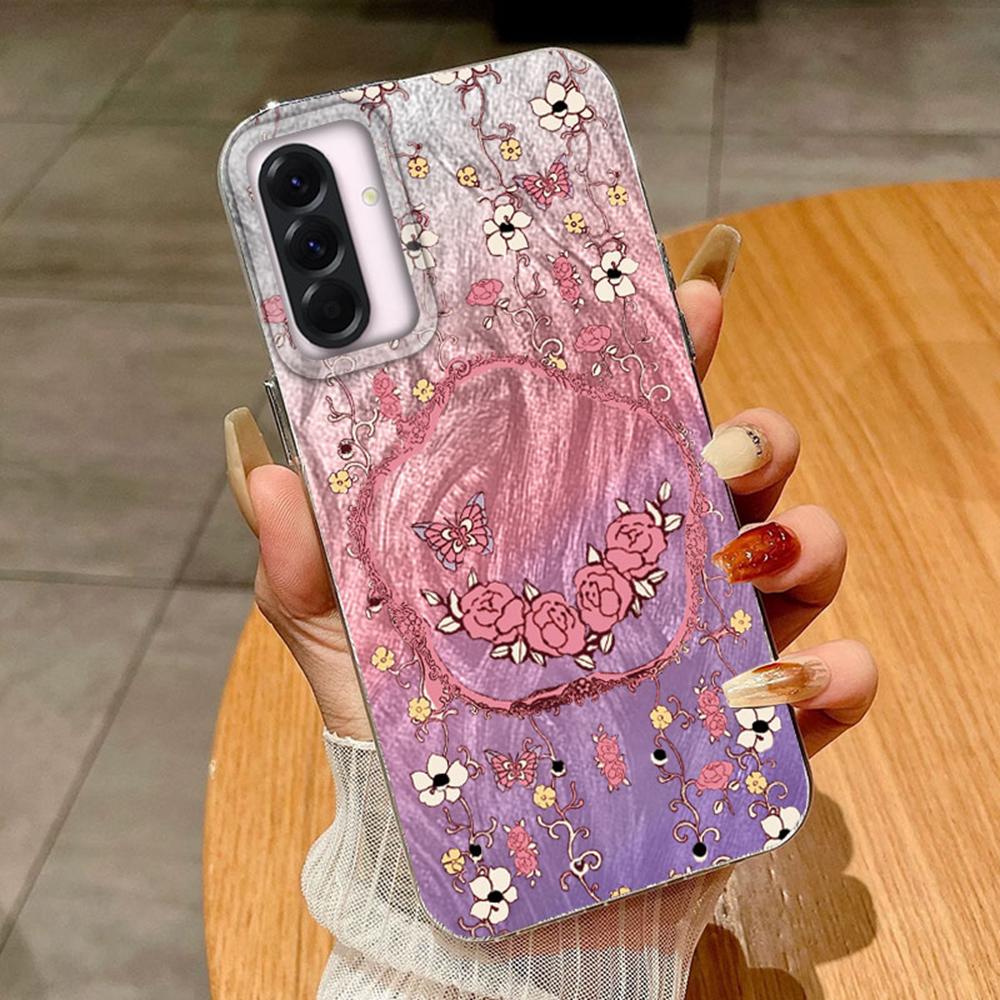 Paar Bunt Schmetterling Farbverlauf Für Samsung A56 A16 A26 A36 A25 A15 A55 S24 S25 Plus Handyhüllen Cover Funda Silikon Bumper Hart PC Rückseite