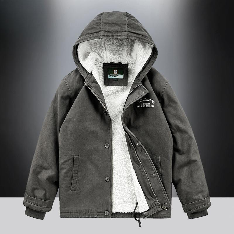 Winter Cotton-padded Men's Casual Cotton-padded Jacket, Piled and Thickened Middle-aged and Young Hooded Cotton-padded Jacket