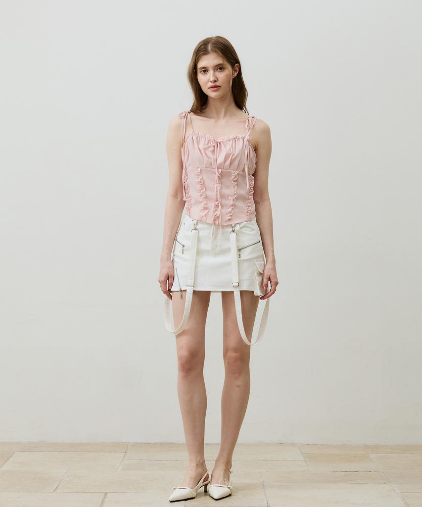 Alikim Bella Mini Skirt Pants / White