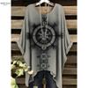 Women's 3D Print T-Shirt - Celestial Star & Rune Design, Relaxed Fit Round Neck Short Sleeve Casual Elegant Top