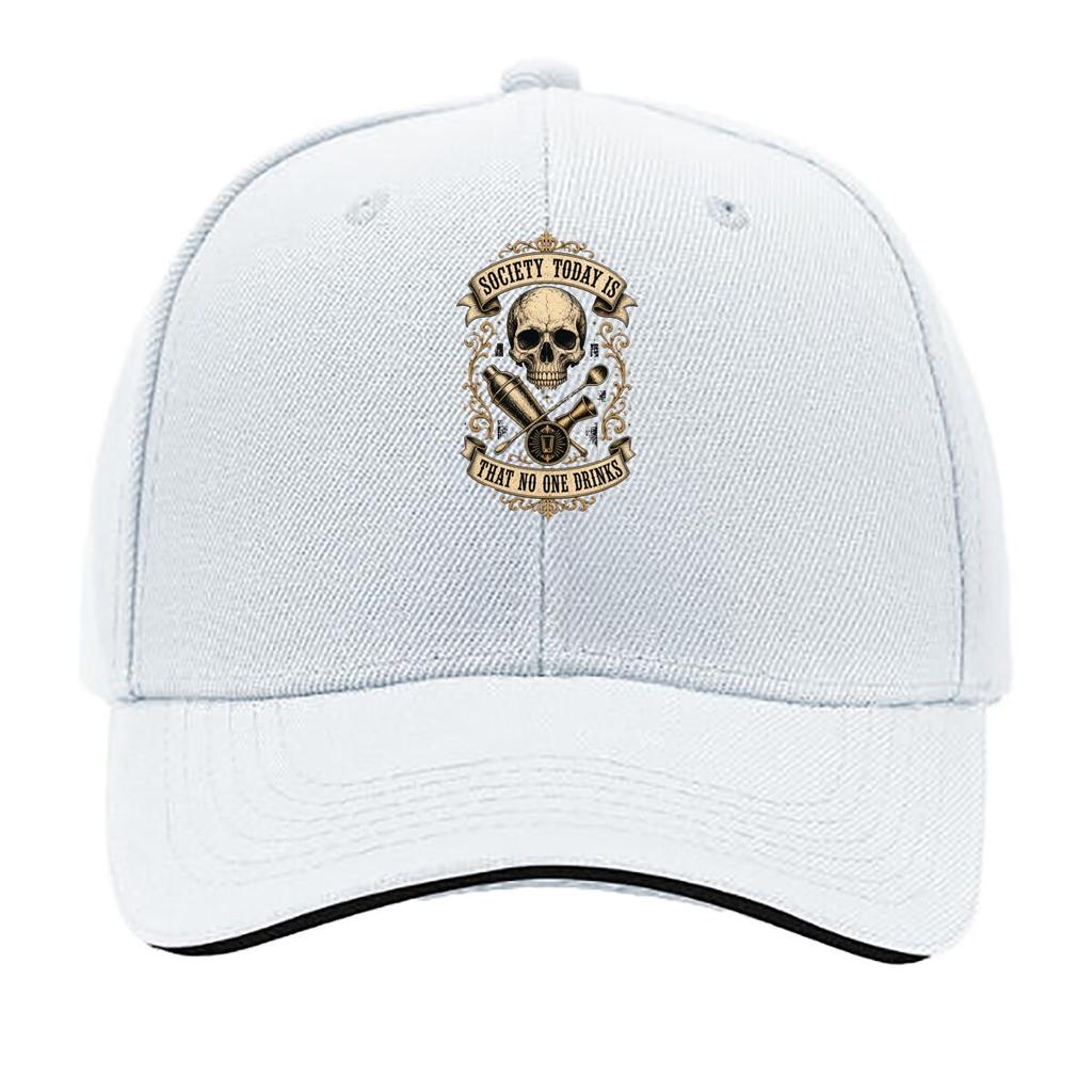 Vintage Skull Society Whiskey Quote Hip Hop Hat Fashion Outdoor Sports Sandwich Baseball Cap