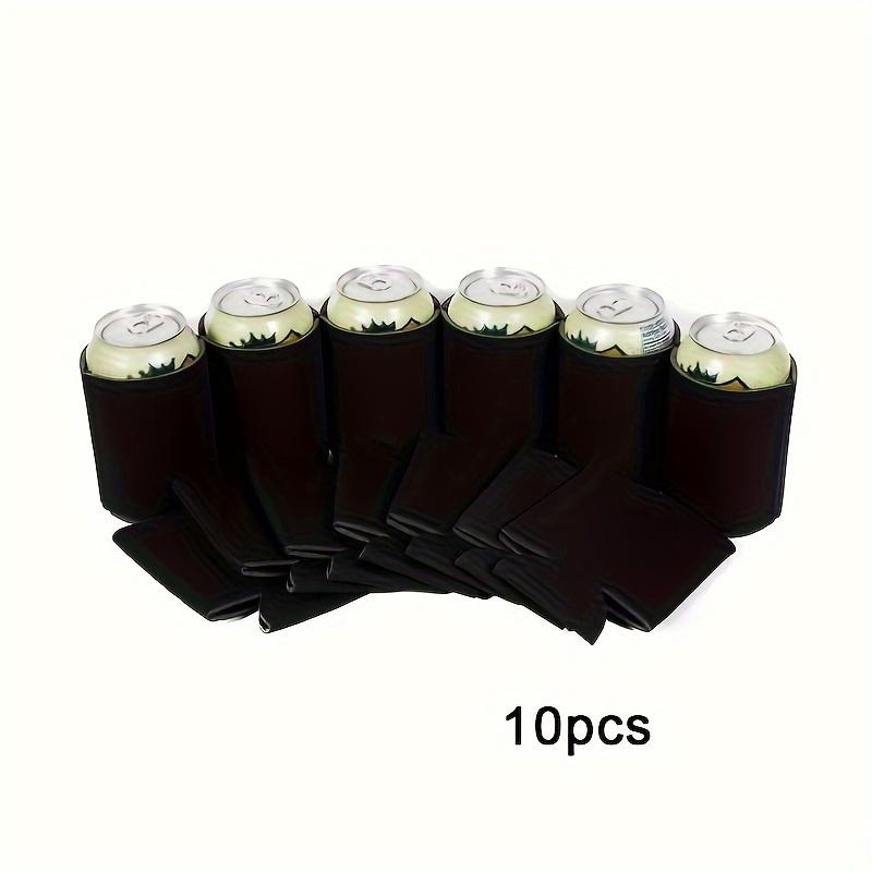 10 Pieces/set, Solid Color Portable Cup Cover, Beer Cover, Camping Can Cup, Soda Cover, Foaming Material, Beverage Cooler, Bottle, Household Jacket