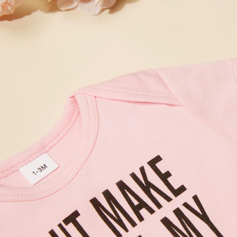 Cute & Comfy Cotton Short Sleeve Baby Jumpsuits With "DON'T MAKE ME CALL MY MIMI" Funny Print