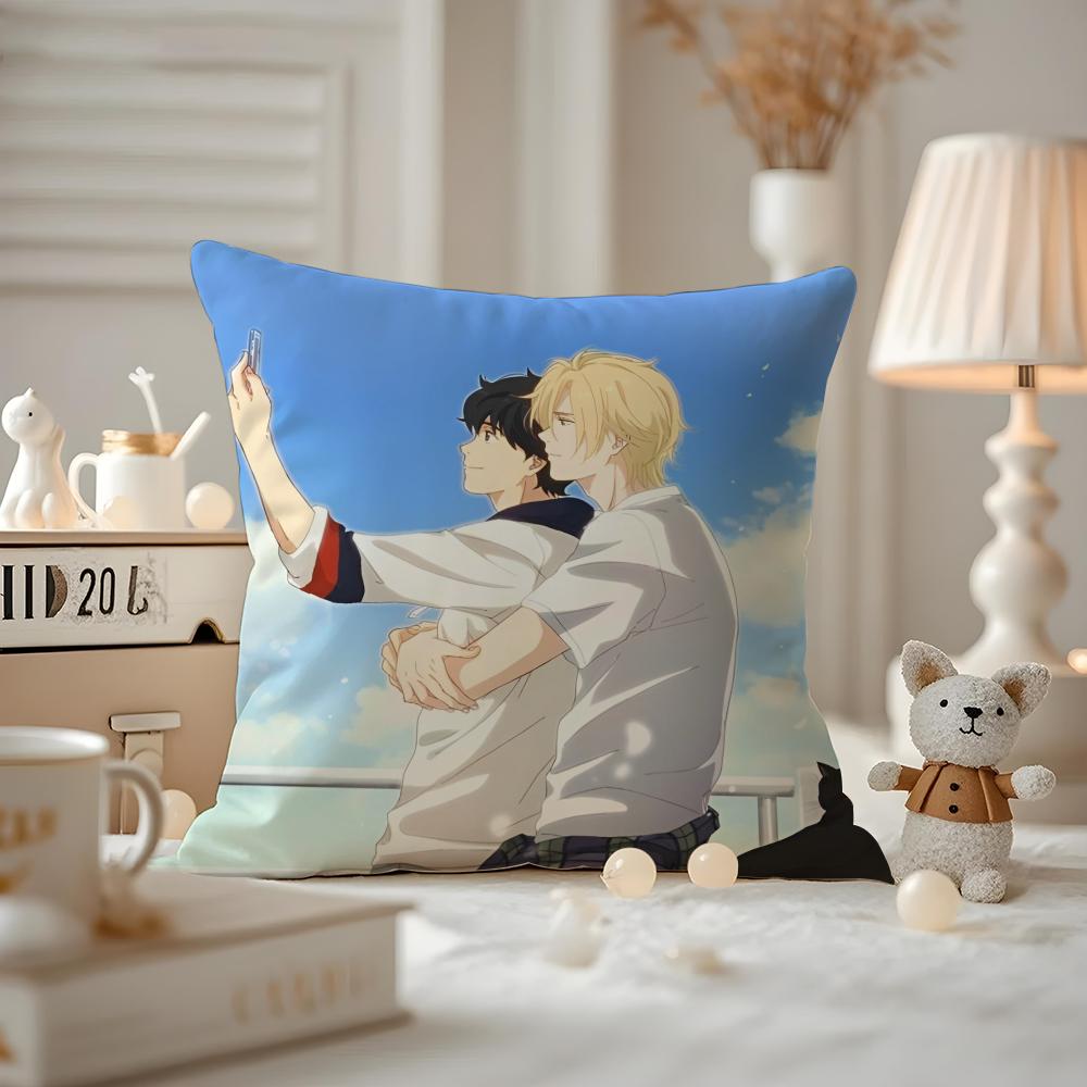 Anime DDoushisei Cushion Cover Antidustmite Pillowcase Invisible zipper silky short plush Sofa cushion cover